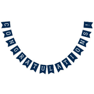 Modern Simple Navy Blue Congratulations Graduation Bunting