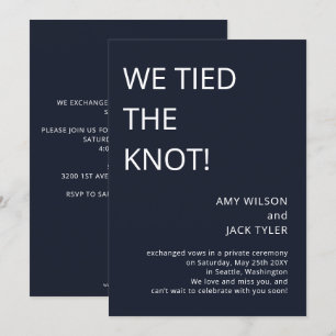Modern Simple Navy Wedding Announcement