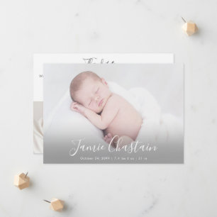 Modern Simple Newborn Baby Photo Collage Birth Announcement