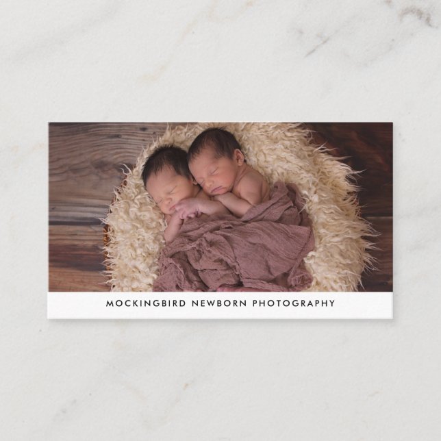 Modern Simple Newborn Photography Business Card (Front)