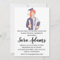modern simple nursing pinning ceremony invitations