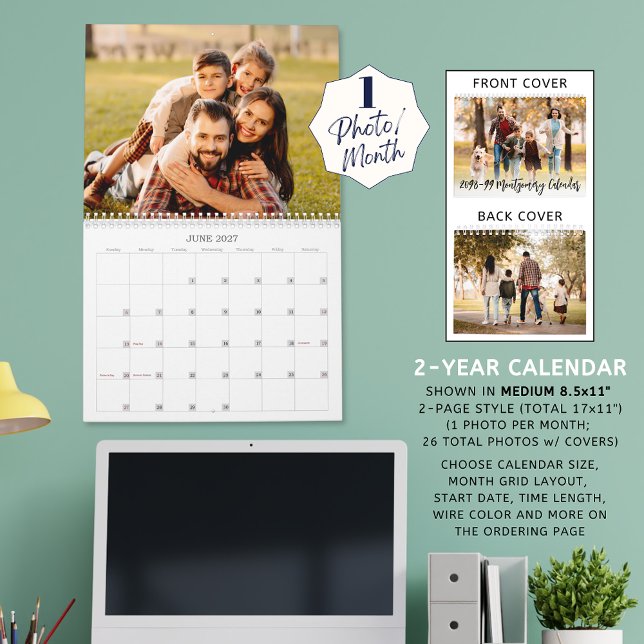 Modern Simple One Photo Per Month Script  Calendar (Creator Uploaded)