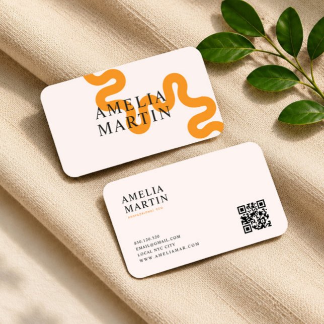 modern simple orange touch business card (Creator Uploaded)