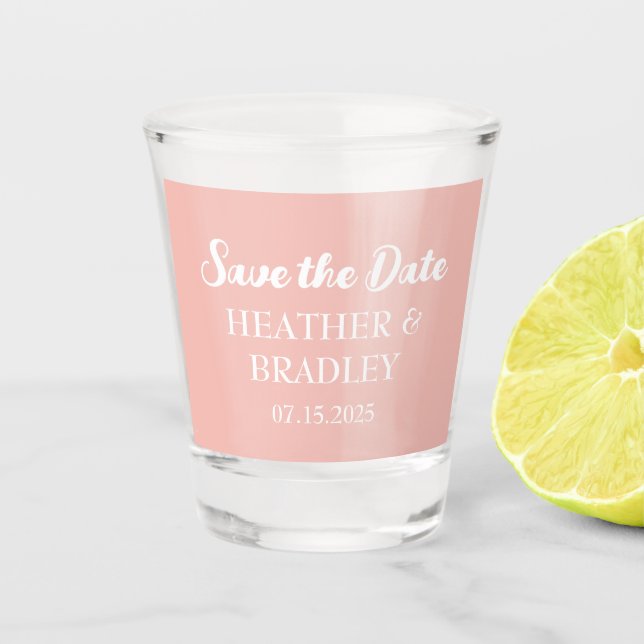 Modern Simple Orange Unique Wedding  Shot Glass (Front)