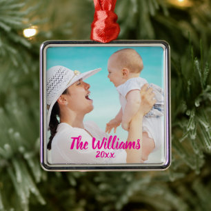 Modern Simple Overlay Gifts Personalized Photo Metal Tree Decoration