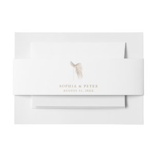 Modern Simple Palm Leaves Belly Band Invitation Belly Band