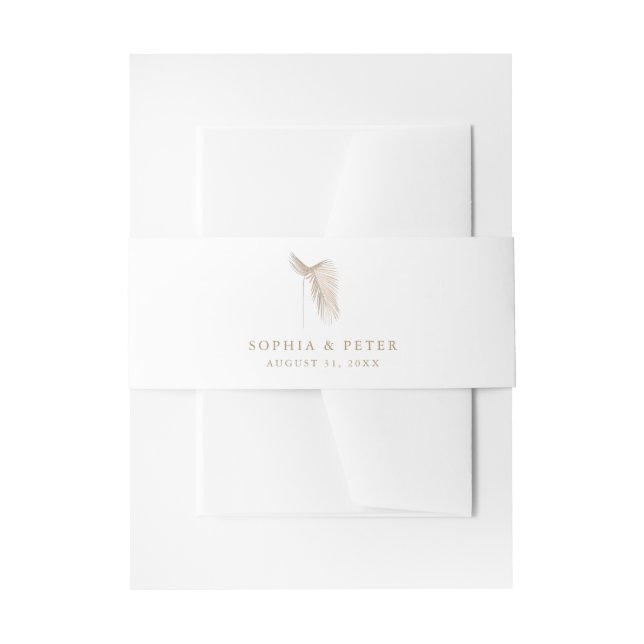 Modern Simple Palm Leaves Belly Band Invitation Belly Band (Front Example)