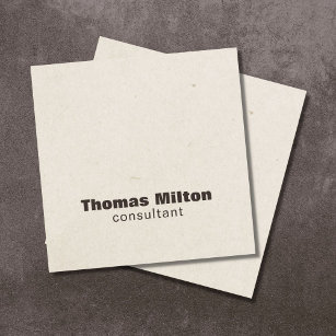 Modern Simple Paper Texture Brown Consultant Square Business Card