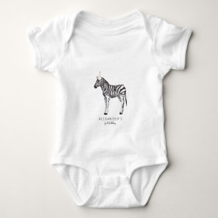 Modern Simple Party Animal 1st Birthday Baby Bodys Bodysuit