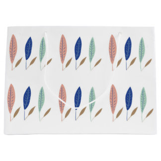 Modern simple pastel minimalist leaves large gift bag