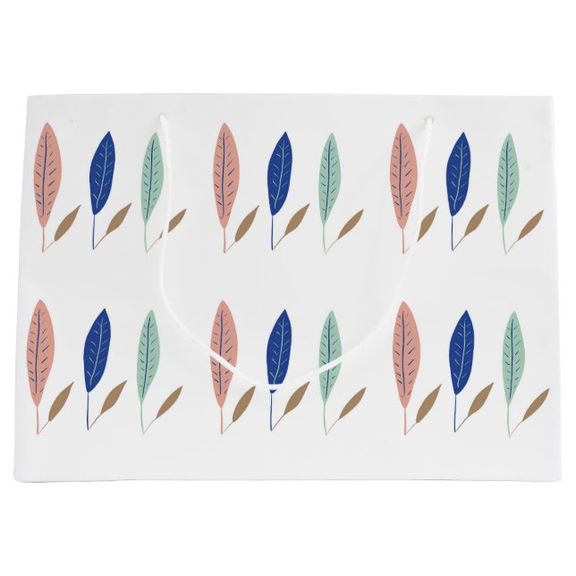 Modern simple pastel minimalist leaves large gift bag (Front)