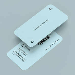 Modern Simple Pastel Sky Blue Professional Business Card
