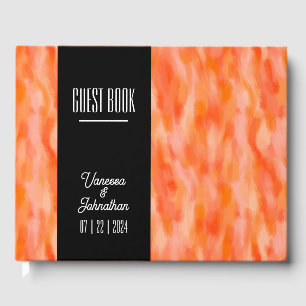 Modern simple Peach Wedding guest book