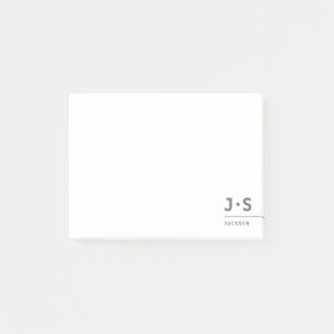Modern Simple Personalised Monogram Professional Post-it Notes