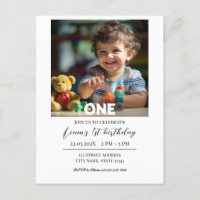 Modern Simple Personalised Photo Birthday Postcard