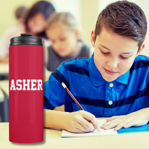 Modern Simple Personalised Red Kindergarten Thermal Tumbler