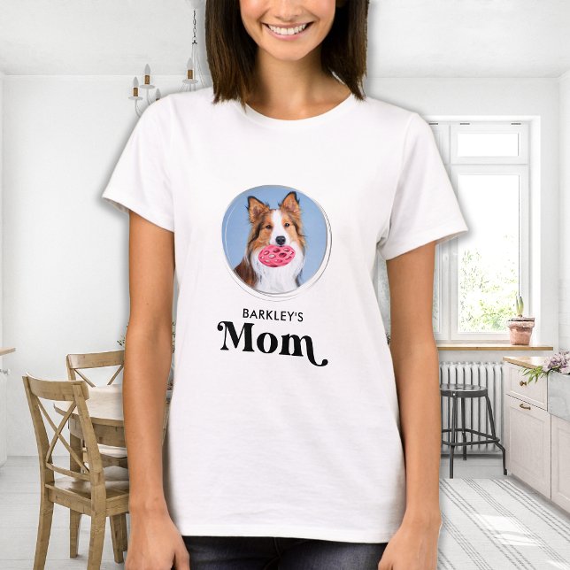 Modern Simple Pet Mum Custom Dog Photo T-Shirt (Creator Uploaded)