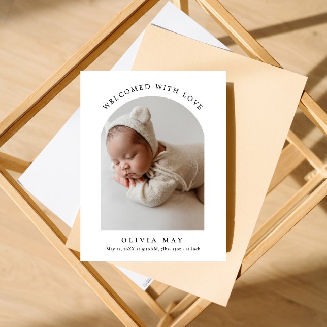 Modern Simple Photo Arch New Baby Thank You Postcard (Creator Uploaded)