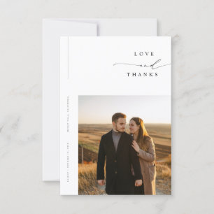 Modern Simple Photo Budget Wedding Thank You Card