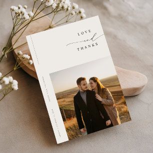 Modern Simple Photo Budget Wedding Thank You Card