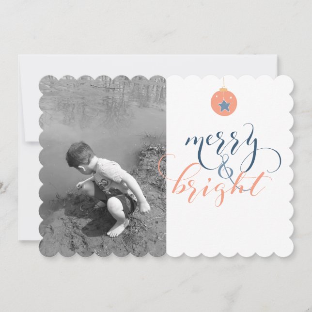 Modern Simple Photo Christmas Card (Front)