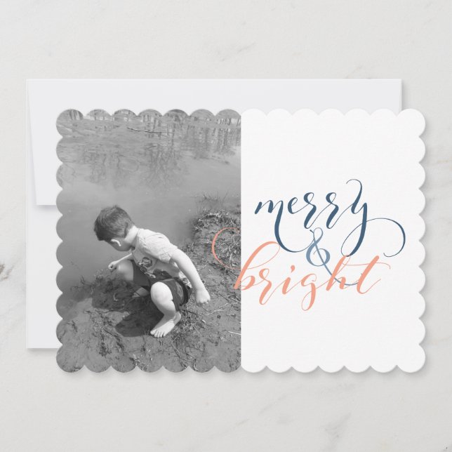 Modern Simple Photo Christmas Card (Front)