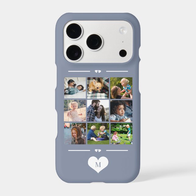Modern simple photo collage grey monogram (Back)