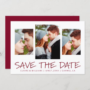 Modern Simple Photo Collage Save the Date Card