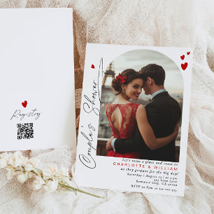 Modern simple photo Couples Shower Invitation