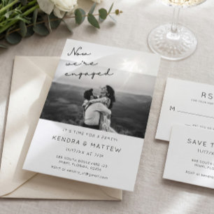 Modern Simple Photo Engagement Party Invitation
