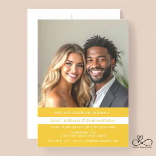 modern simple photo engagment party invitation 