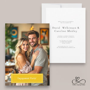 modern simple photo engagment party invitation