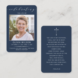 Modern Simple Photo Funeral Memorial Prayer Cards