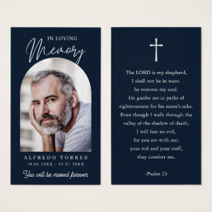 Modern Simple Photo Funeral Memorial Prayer Cards