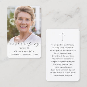 Modern Simple Photo Funeral Memorial Prayer Cards