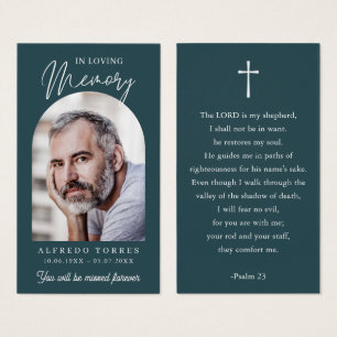 Modern Simple Photo Funeral Memorial Prayer Cards