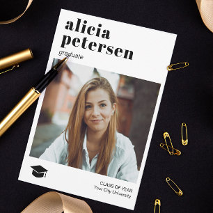 Modern simple photo graduation announcement