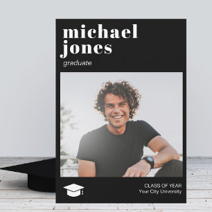 Modern simple photo graduation  announcement