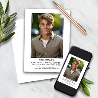 Modern Simple Photo Graduation Announcement