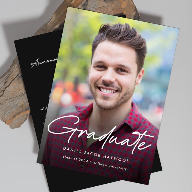 Modern Simple Photo Graduation Announcement (Creator Uploaded)
