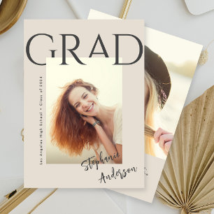 Modern Simple Photo Graduation Announcement