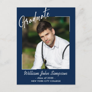 Modern Simple PHOTO Graduation Party Invitation Postcard