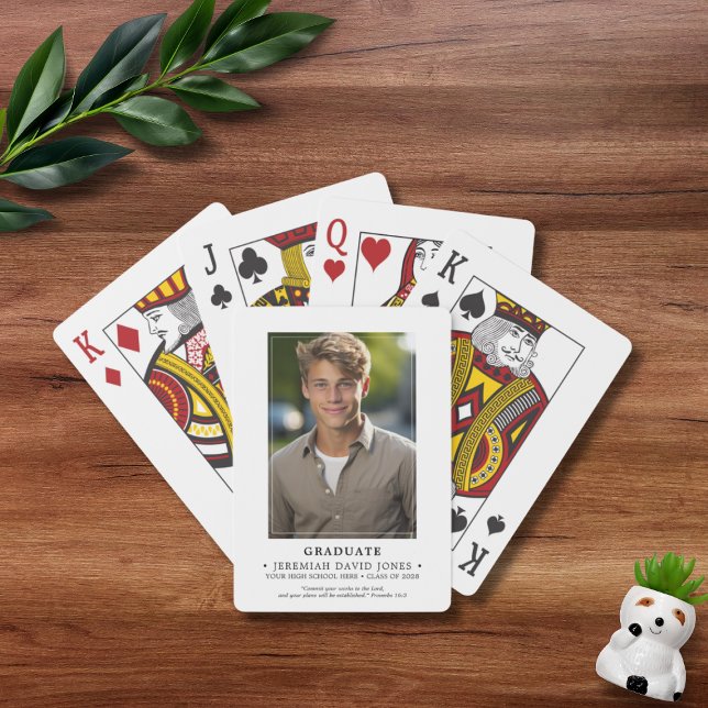Modern Simple Photo Graduation Playing Cards (Creator Uploaded)