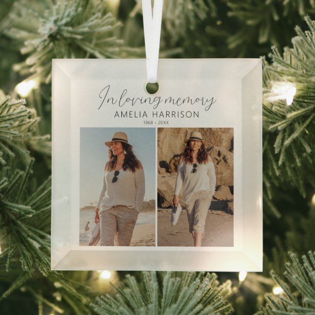 Modern & Simple Photo Memorial Christmas Tree Glass Tree Decoration (Insitu)