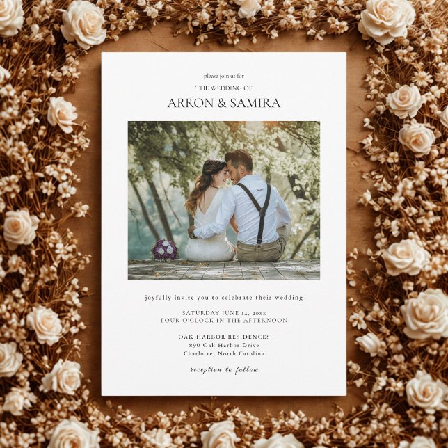 Modern Simple Photo Photo Wedding Invitation (Creator Uploaded)