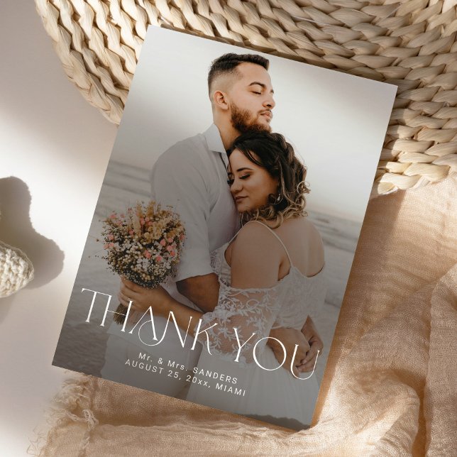Modern simple photo wedding DIGITAL thank you card (Creator Uploaded)