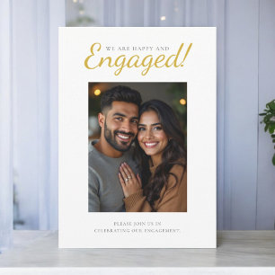 modern simple photo wedding engagment party  invitation