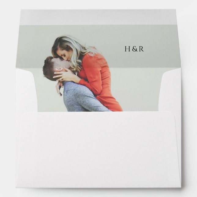 Modern Simple Photo Wedding Envelope (Back (Bottom))
