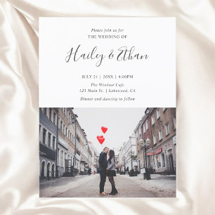 Modern Simple Photo Wedding Invitation Postcard