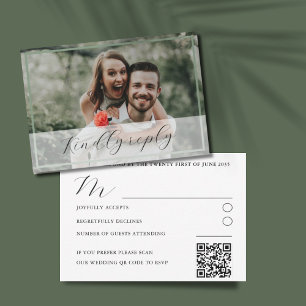 Modern Simple Photo Wedding RSVP  Card